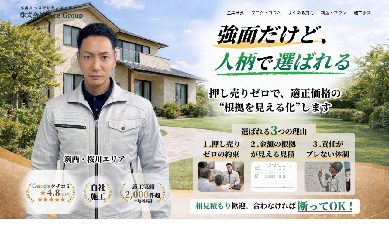 株式会社Ace Group ｜高耐久外壁塗装専門店｜茨城県筑西市の公式サイトスクリーンショット